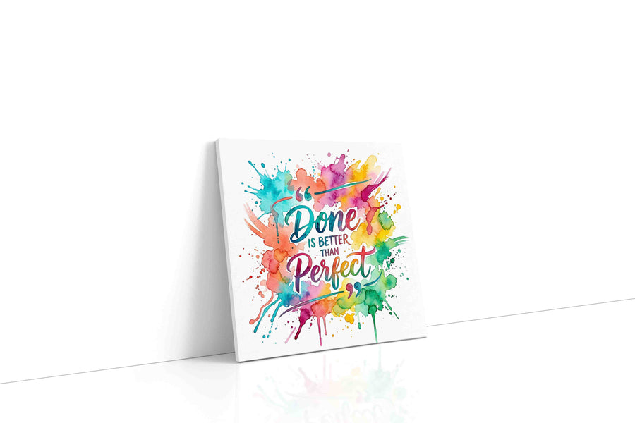 Vibrant Perfection motivational canvas print gallery-wrapped square canvas studio shot