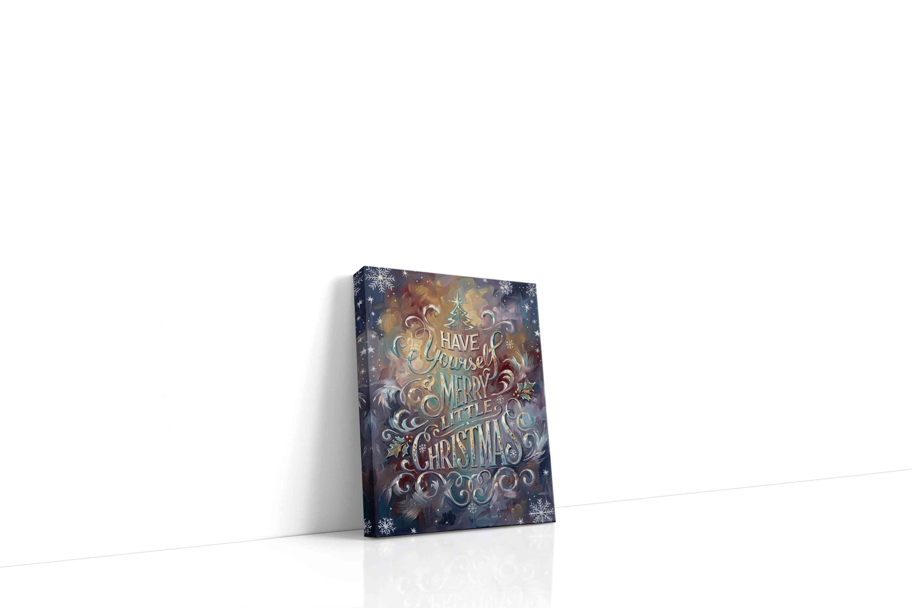Whimsical Winter Wishes typography canvas print, gallery-wrapped, ready to hang