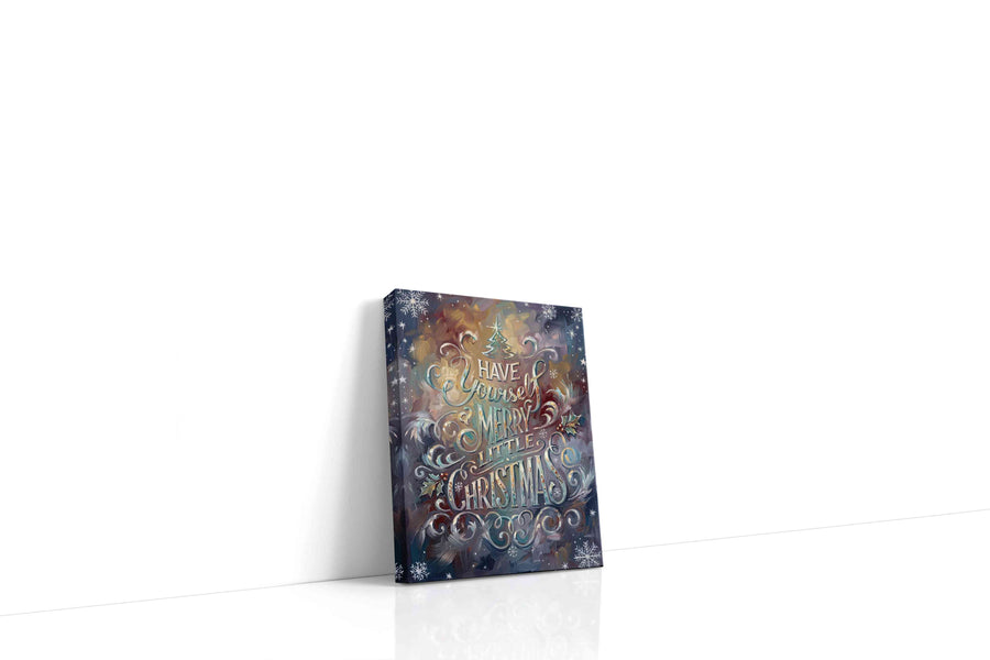 Whimsical Winter Wishes typography canvas print, gallery-wrapped, ready to hang