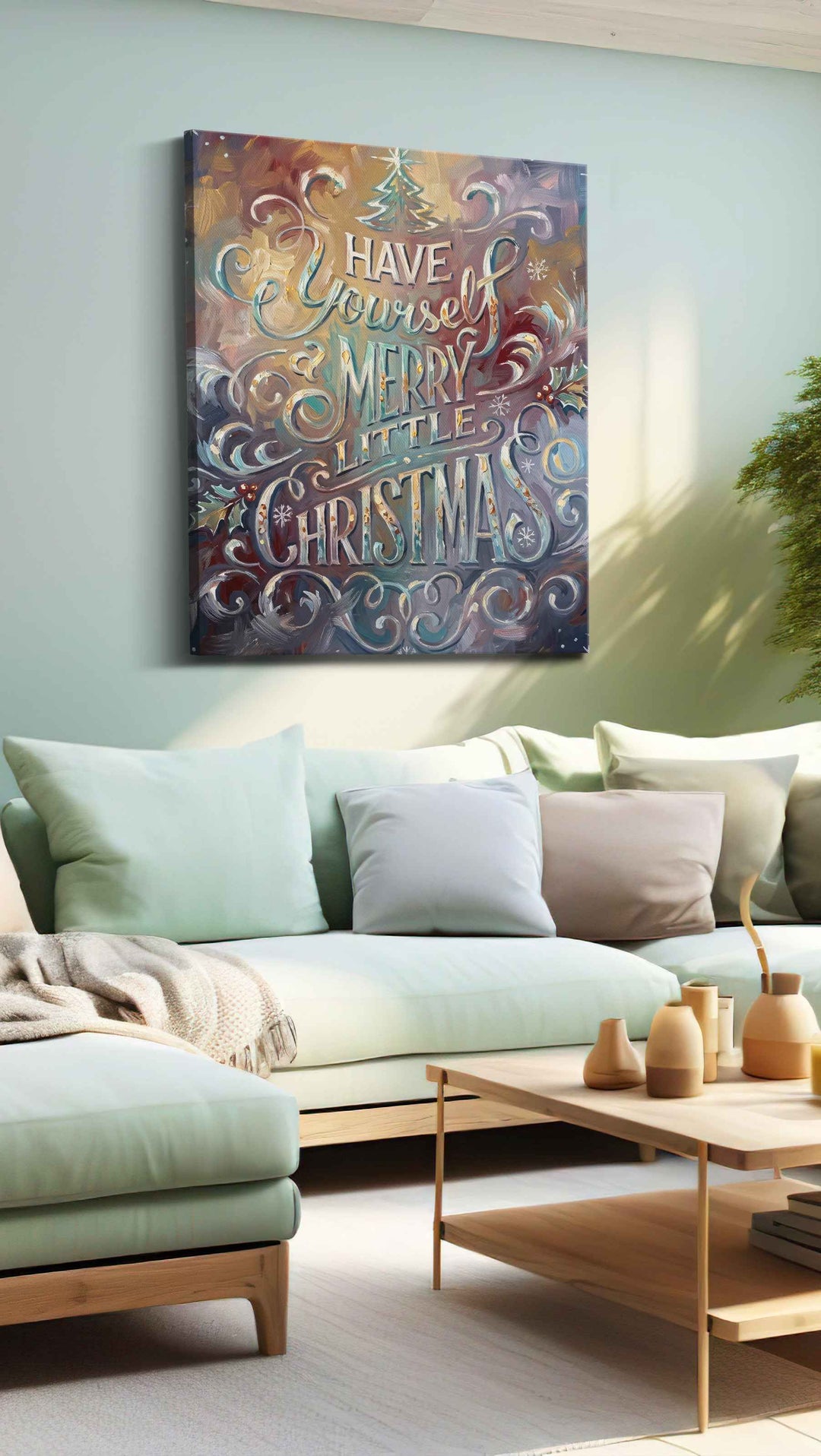 Whimsical Winter Wishes - Typography Wall Art, Word Art Canvas Print, Quote Decor