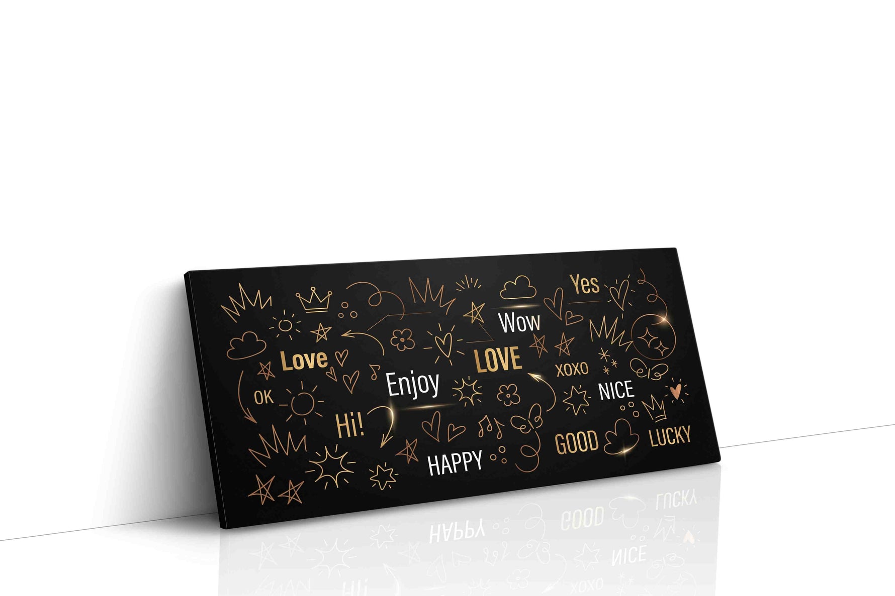 Whimsical Words of Joy motivational canvas print, gallery-wrapped, ready to hang