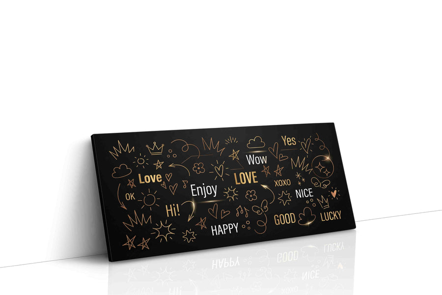 Whimsical Words of Joy motivational canvas print, gallery-wrapped, ready to hang