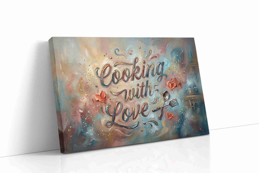 Whisked Affection typography canvas print, gallery-wrapped, ready to hang