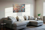Whisked Affection typography canvas print in a living room scene