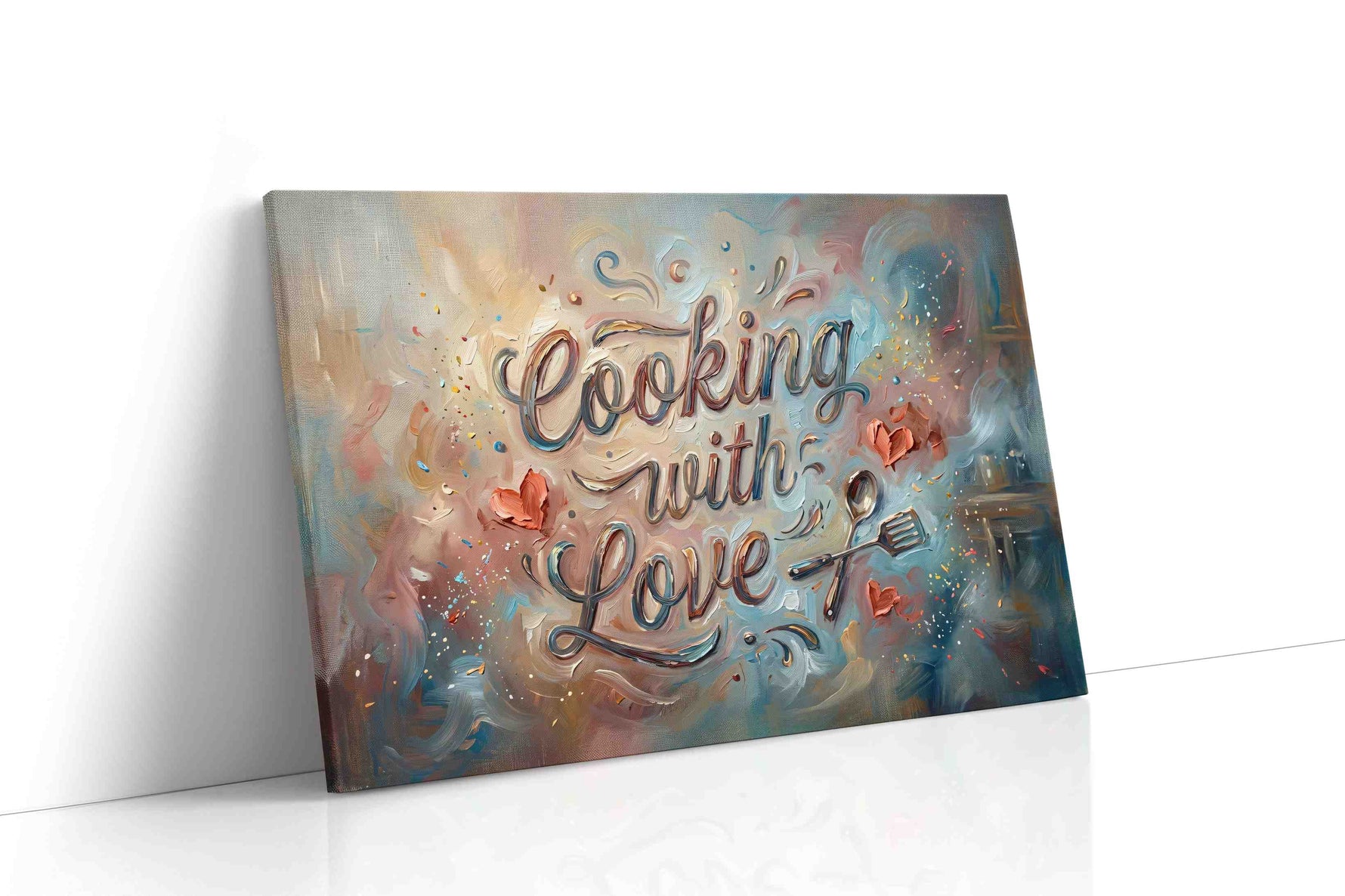 Whisked Affection typography canvas print gallery-wrapped landscape canvas studio shot