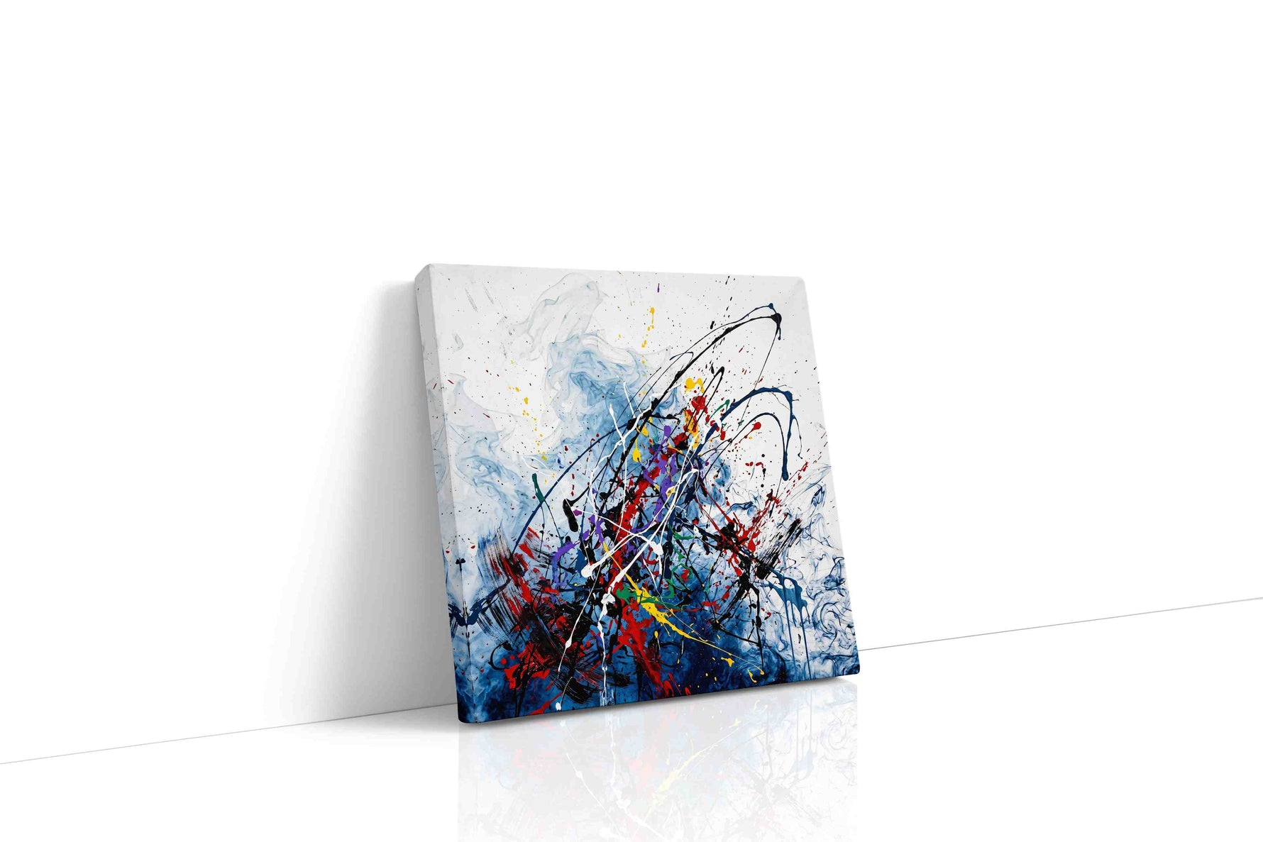 Celestial Whirlwind Symphony abstract canvas print gallery-wrapped square canvas studio shot