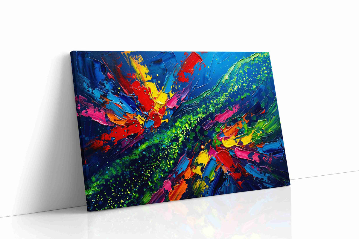 Cosmic Burst of Colors abstract canvas print, gallery-wrapped, ready to hang