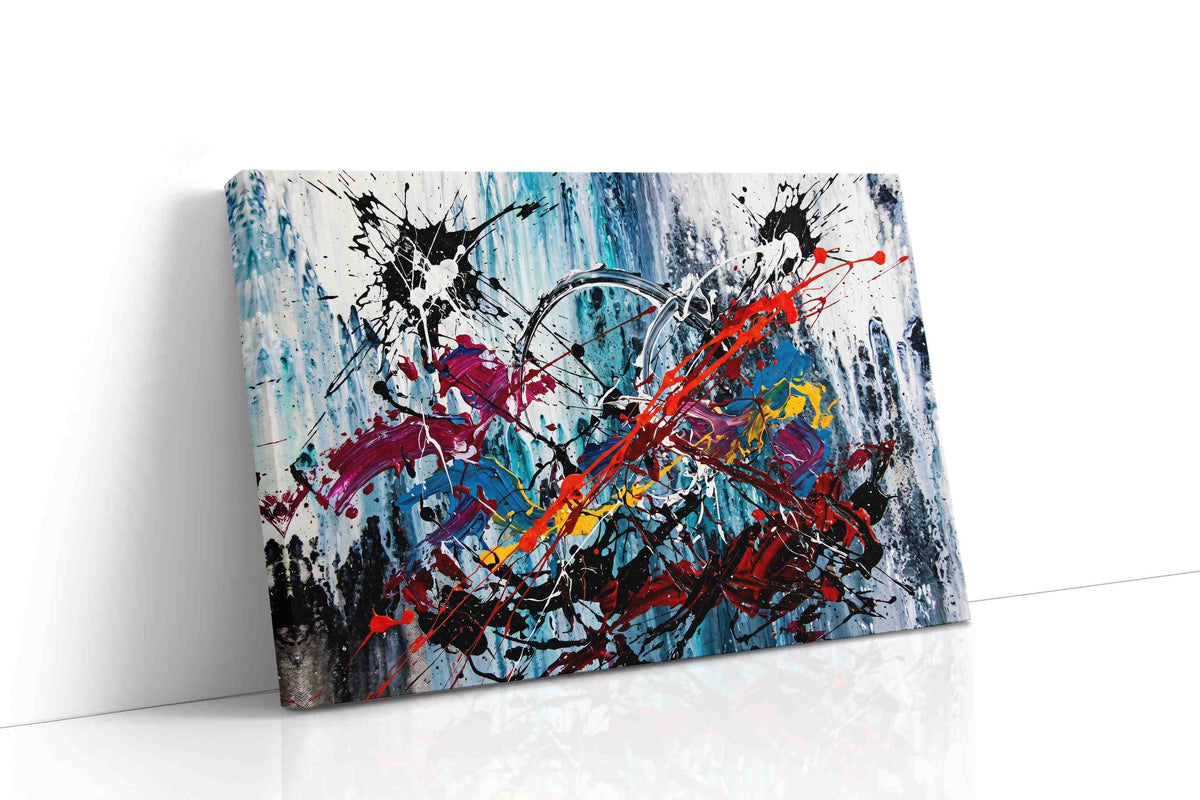 Cosmic Chaos Symphony abstract canvas print, gallery-wrapped, ready to hang