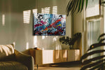 Cosmic Chaos Symphony abstract canvas print in a contemporary interior mockup