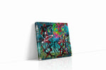Cosmic Dance of Chaos abstract canvas print gallery-wrapped square canvas studio shot