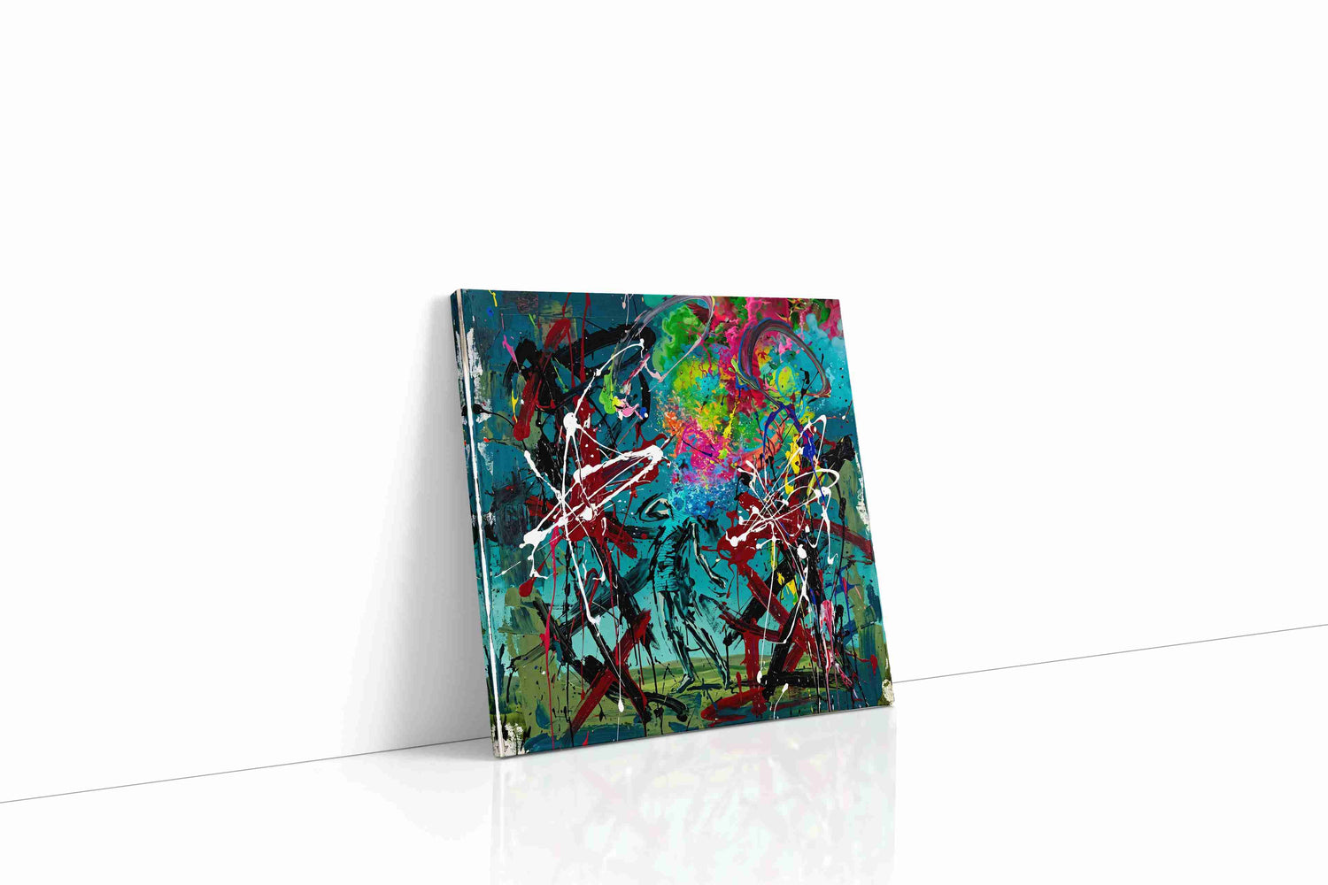 Cosmic Dance of Chaos abstract canvas print, gallery-wrapped, ready to hang