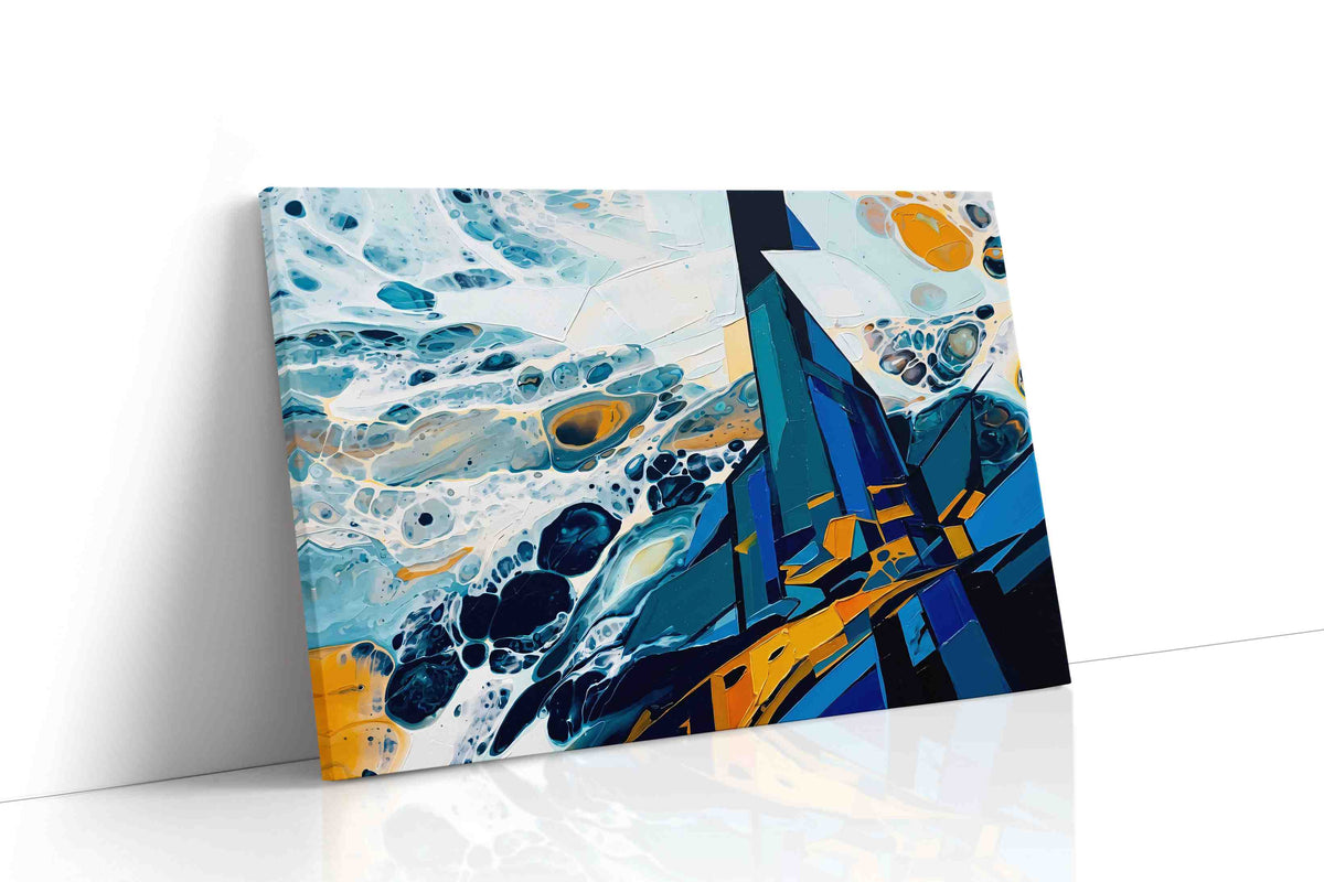 Cosmic Peaks of Abstraction abstract canvas print, gallery-wrapped, ready to hang