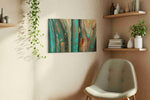 Ebb and Flow of Elemental Rivers abstract canvas print, hanging on wall