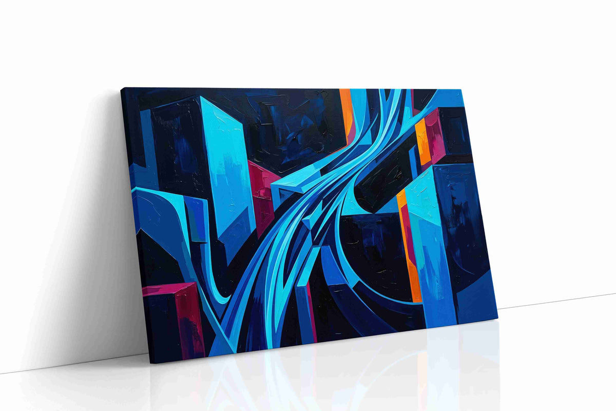 Electric Symphony abstract canvas print gallery-wrapped landscape canvas studio shot