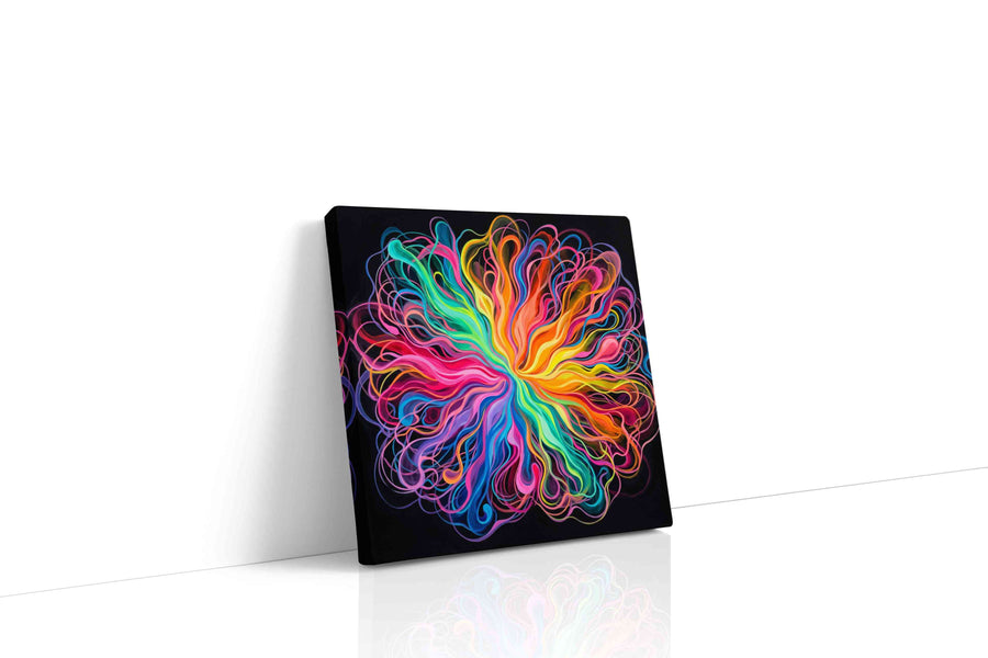 Eternal Vortex of Color abstract canvas print gallery-wrapped square canvas studio shot