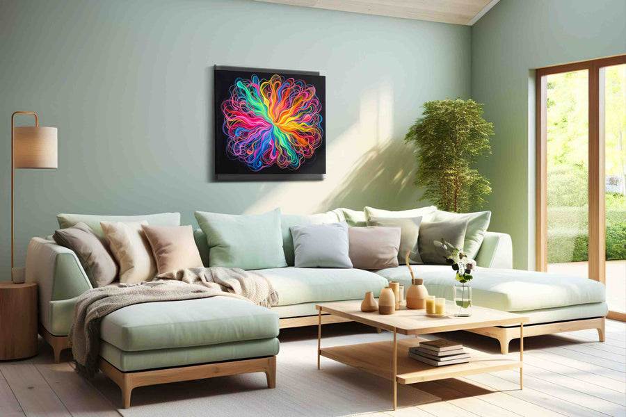 Eternal Vortex of Color abstract canvas print, hanging on wall