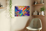 Euphoria in Motion abstract canvas print, displayed in a living room