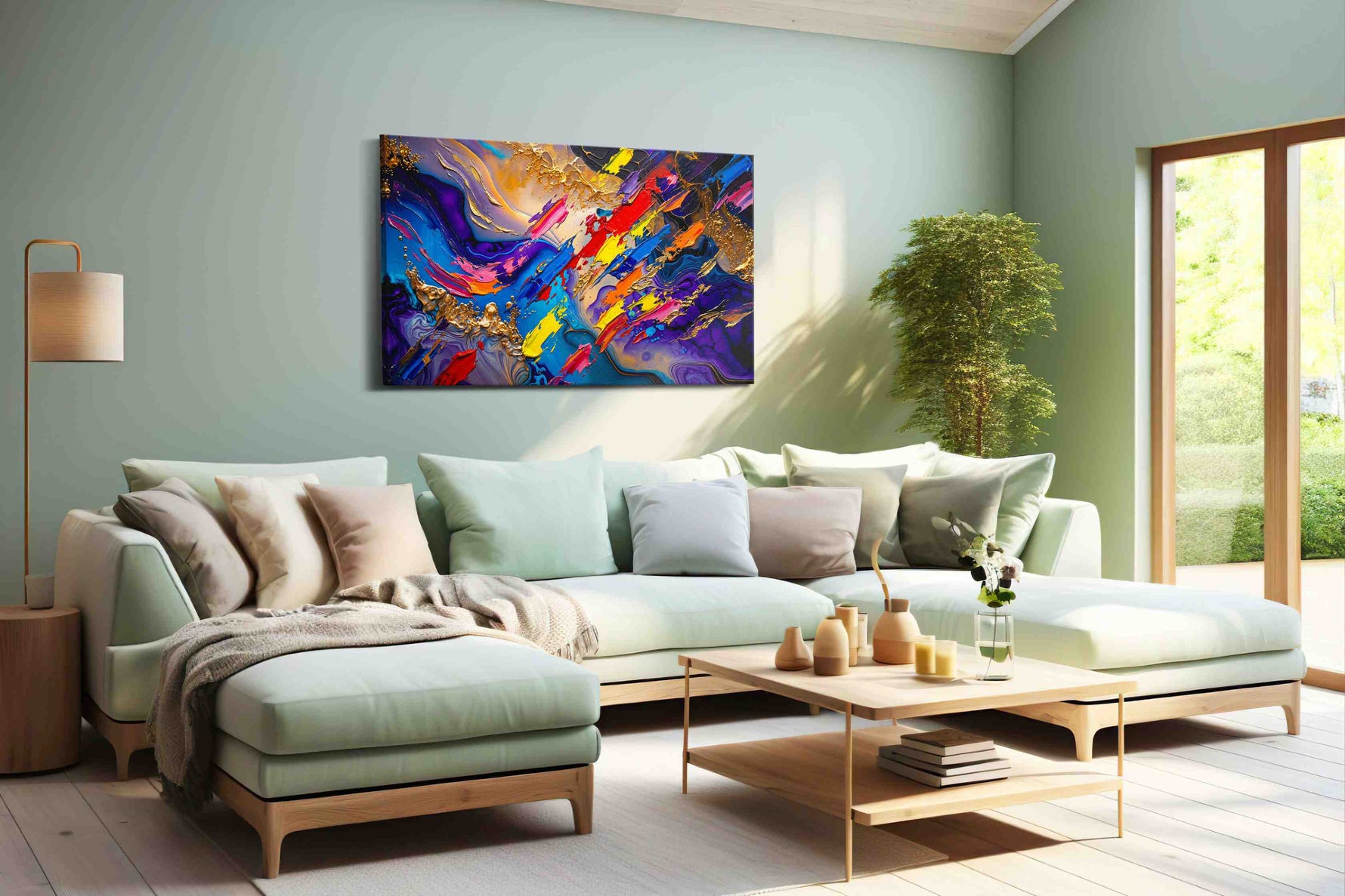 Euphoria in Motion abstract canvas print, hanging on wall