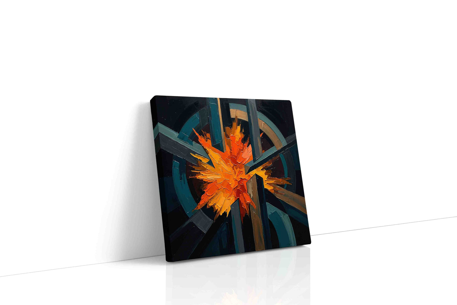 Explosive Symphony abstract canvas print, gallery-wrapped, ready to hang