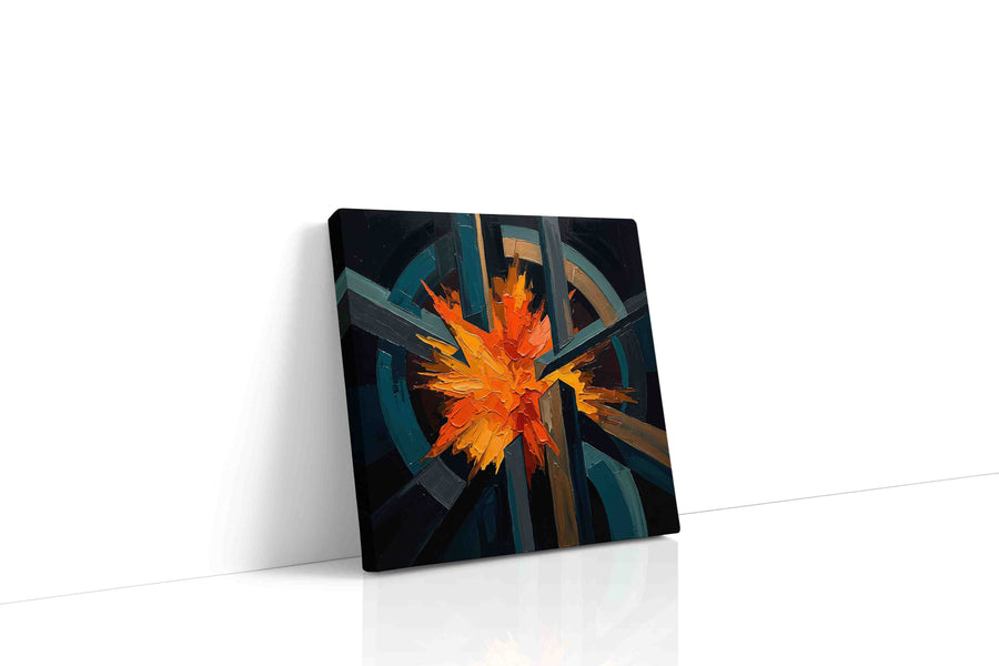 Explosive Symphony abstract canvas print, gallery-wrapped, ready to hang