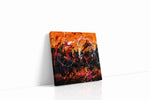 Fiery Whirlwind abstract canvas print gallery-wrapped square canvas studio shot