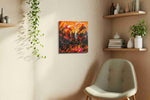 Fiery Whirlwind abstract canvas print in a living room scene