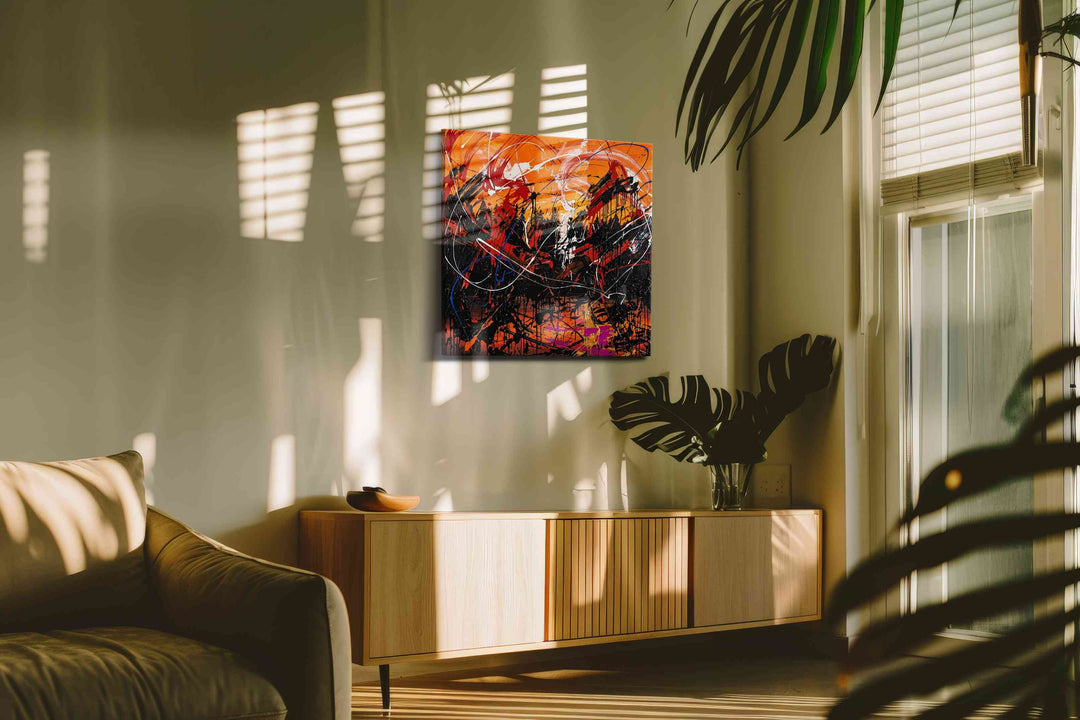 Fiery Whirlwind - Abstract Art, Modern Wall Art, Contemporary Canvas Art