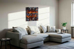 Inferno Elegance abstract canvas print in a living room scene