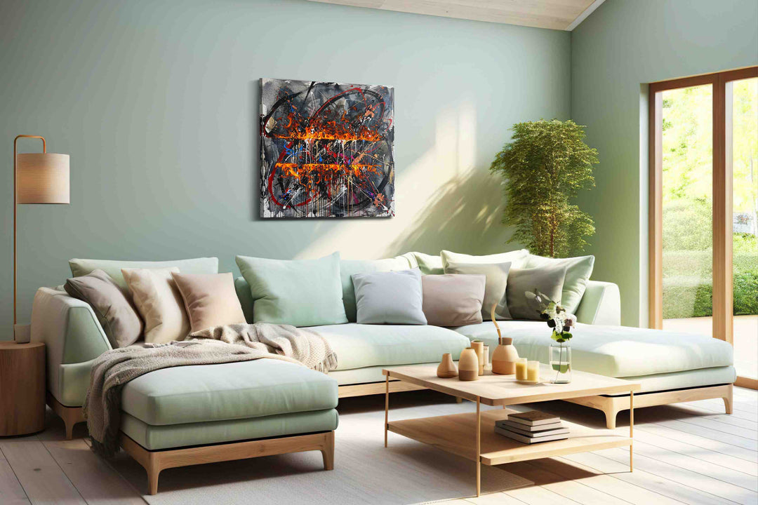 Inferno Elegance - Abstract Art, Modern Wall Art, Contemporary Canvas Art