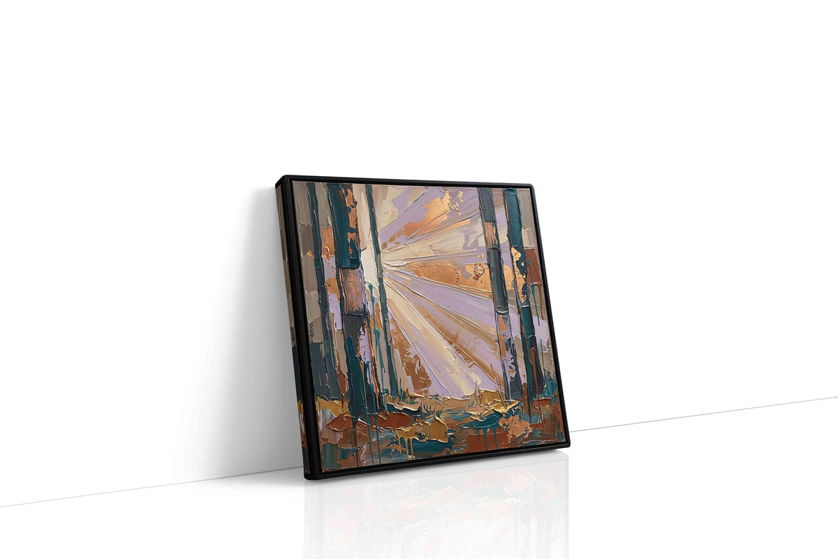 Luminescent Forest Dawn nature canvas print gallery-wrapped square canvas studio shot