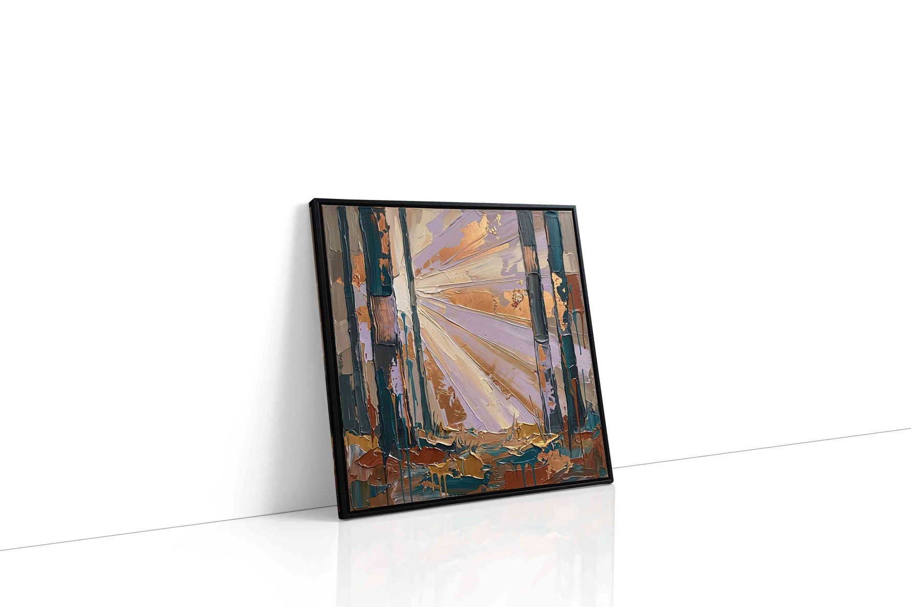 Luminescent Forest Dawn nature canvas print, gallery-wrapped, ready to hang