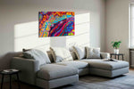 Luminous Kaleidoscope Dream abstract canvas print, displayed in a living room