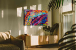 Luminous Kaleidoscope Dream abstract canvas print in a hung canvas mockup