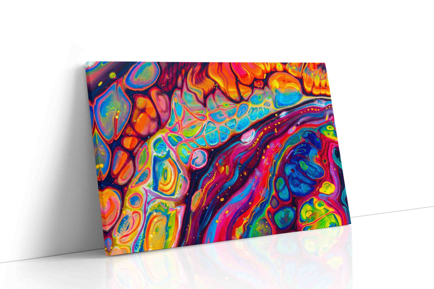 Luminous Kaleidoscope Dream abstract canvas print, gallery-wrapped, ready to hang
