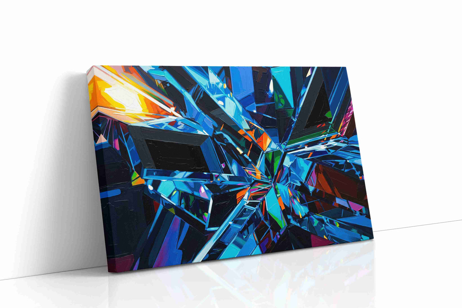 Prismatic Reverberation abstract canvas print, gallery-wrapped, ready to hang
