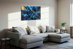 Prismatic Reverberation abstract canvas print in a living room scene
