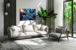 Prismatic Reverberation abstract canvas print in a modern interior mockup