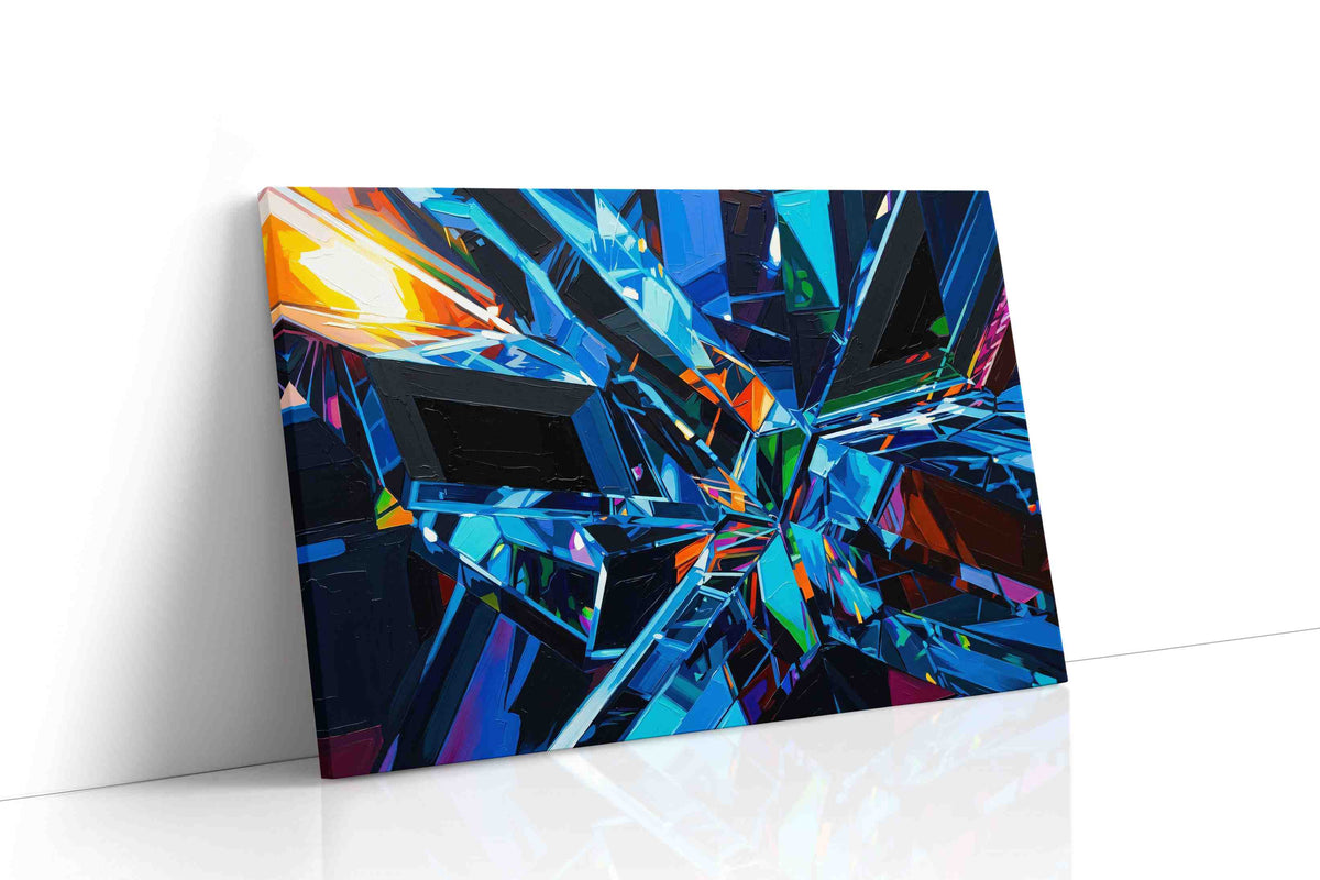 Prismatic Reverberation abstract canvas print gallery-wrapped landscape canvas studio shot