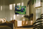 Urban Jungle Symphony abstract canvas print, on wall, lifestyle preview