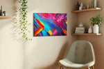Vibrant Symphony of Colors abstract canvas print, displayed in a living room