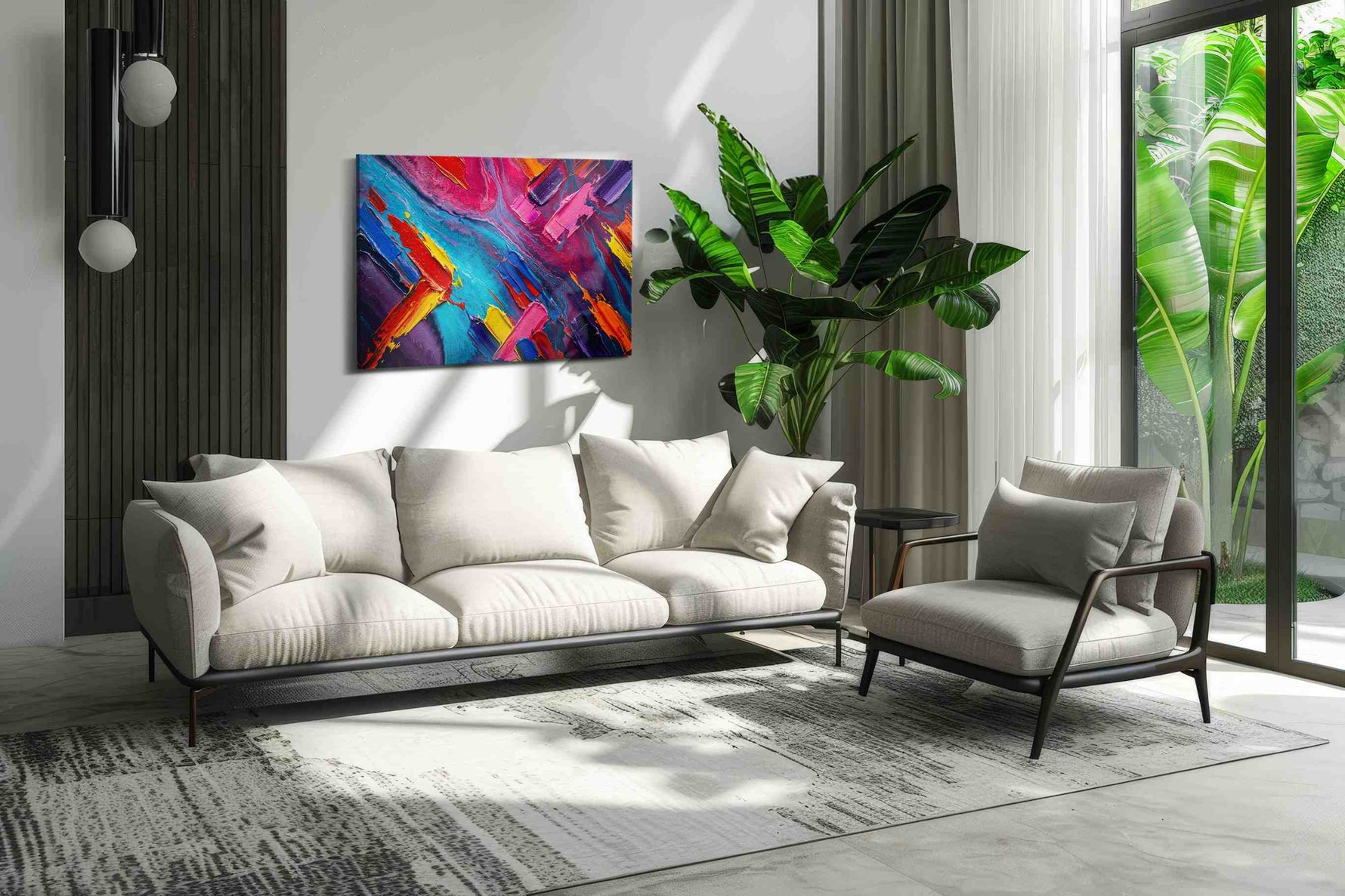 Vibrant Symphony of Colors abstract canvas print, on wall, lifestyle preview
