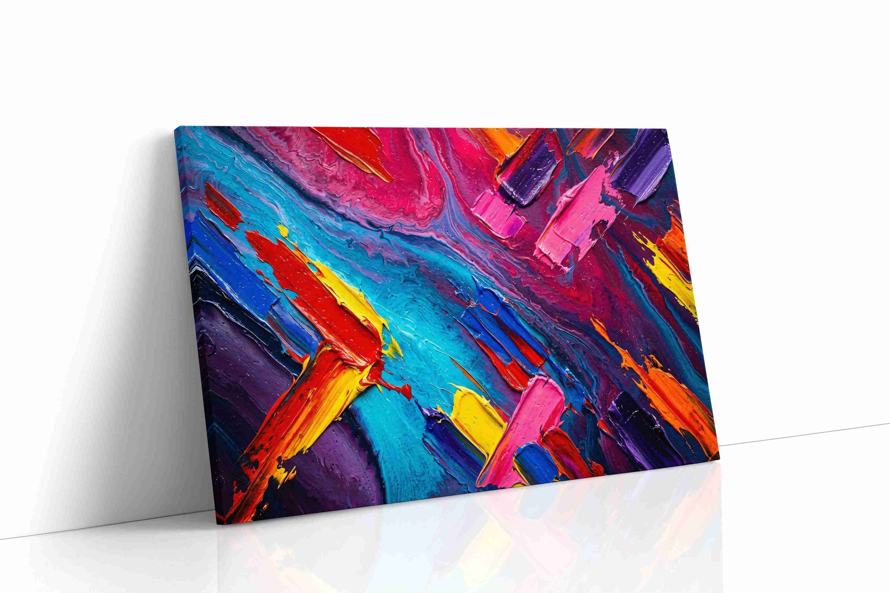 Vibrant Symphony of Colors abstract canvas print, gallery-wrapped, ready to hang