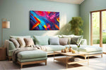 Vibrant Symphony of Colors abstract canvas print, hanging on wall