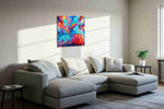Whirlwind of Autumn Dreams abstract canvas print, displayed in a living room