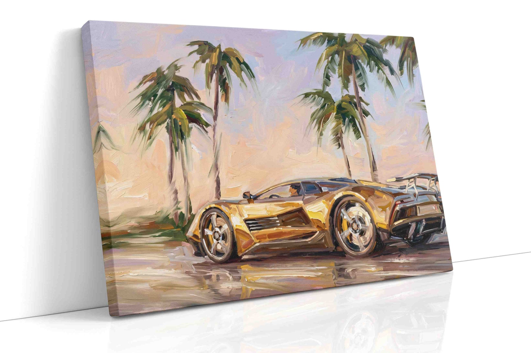 Golden Dreams on Palm Avenue automobile canvas print, gallery-wrapped, ready to hang
