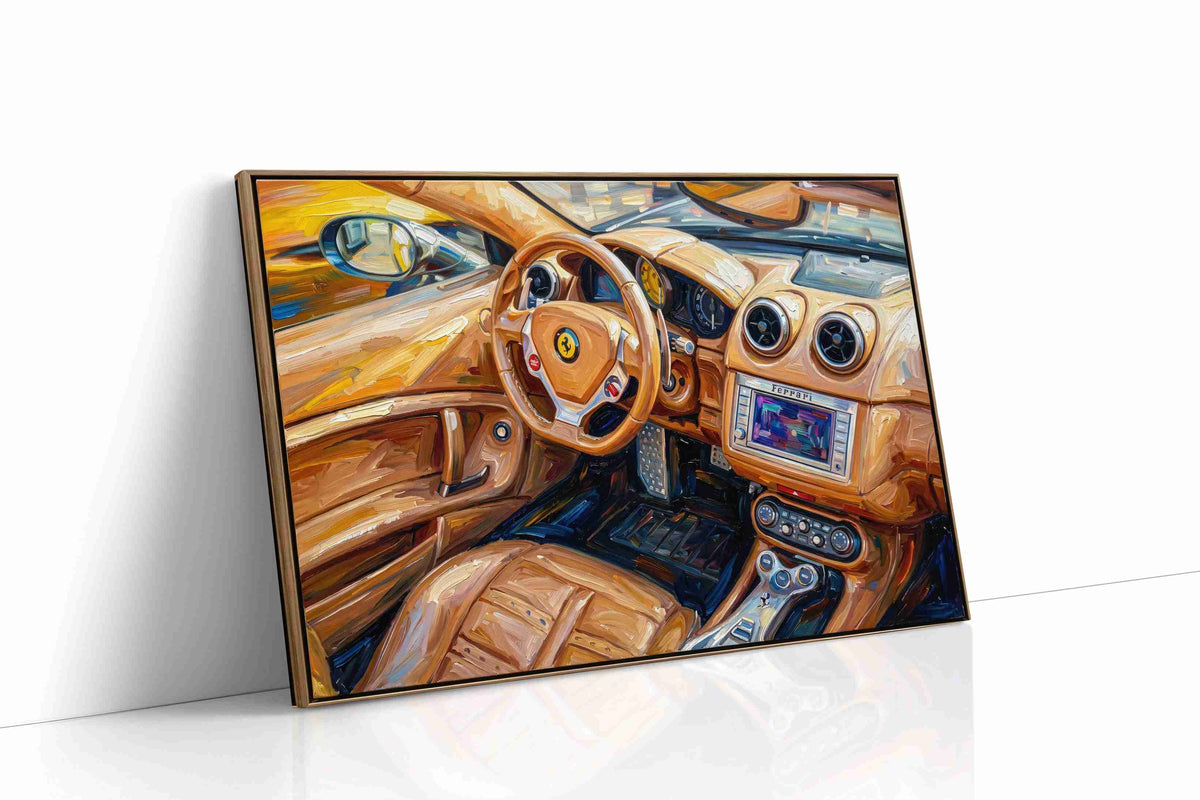Golden Drive Symphony automobile canvas print gallery-wrapped landscape canvas studio shot