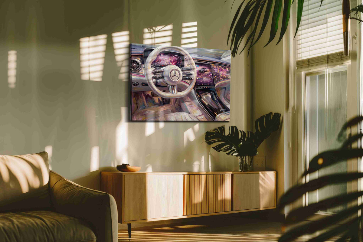 Luxurious Drive Odyssey automobile canvas print in a hung canvas mockup