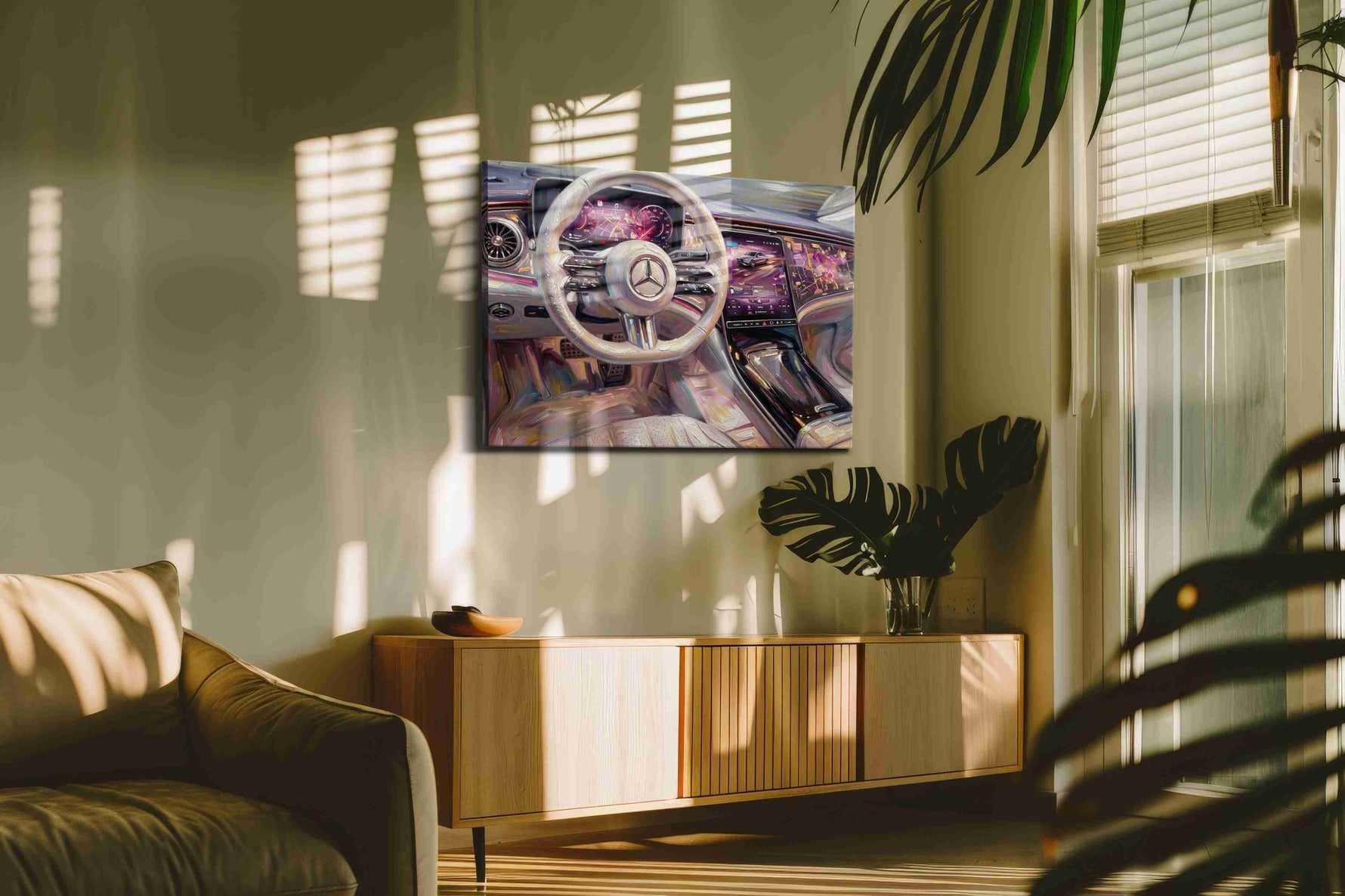 Luxurious Drive Odyssey automobile canvas print in a hung canvas mockup