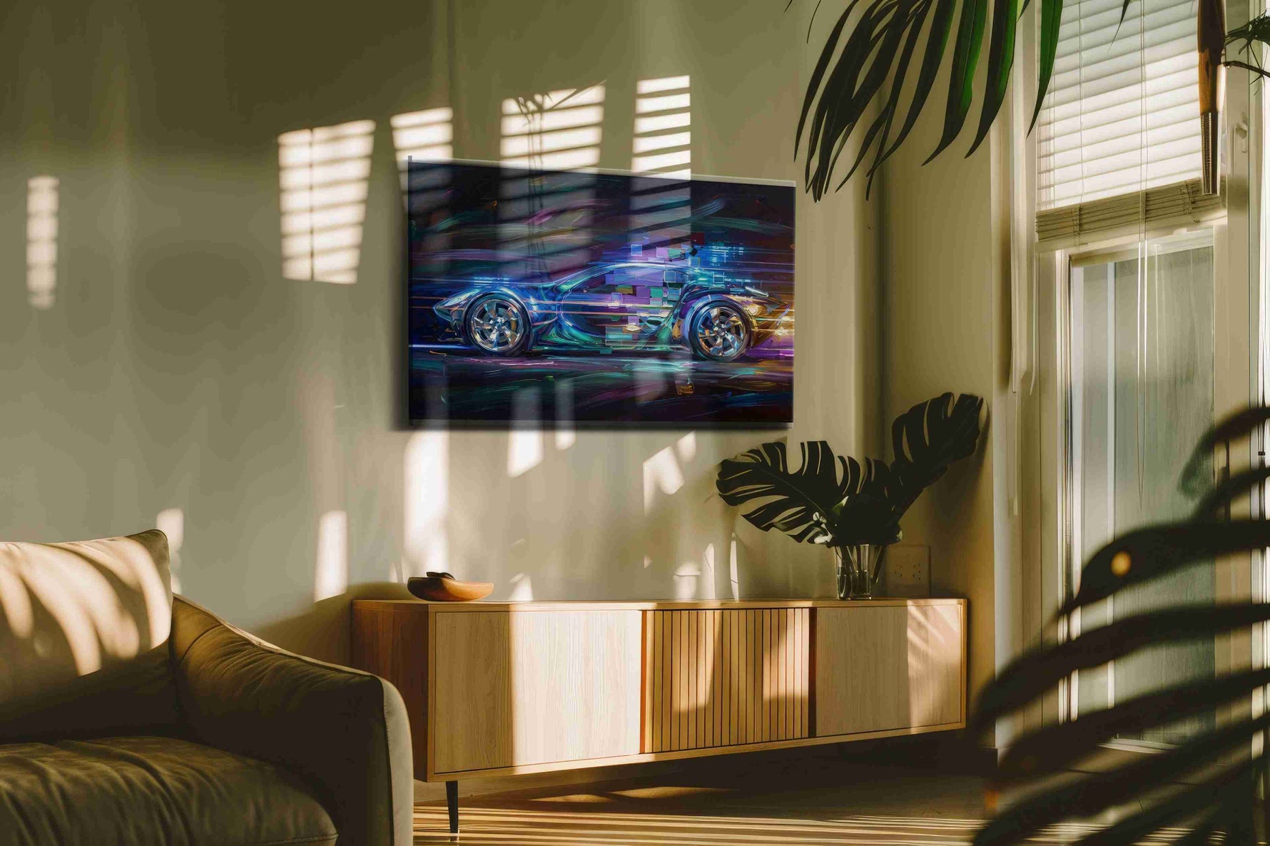 Velocity of Light automobile canvas print, on wall, lifestyle preview