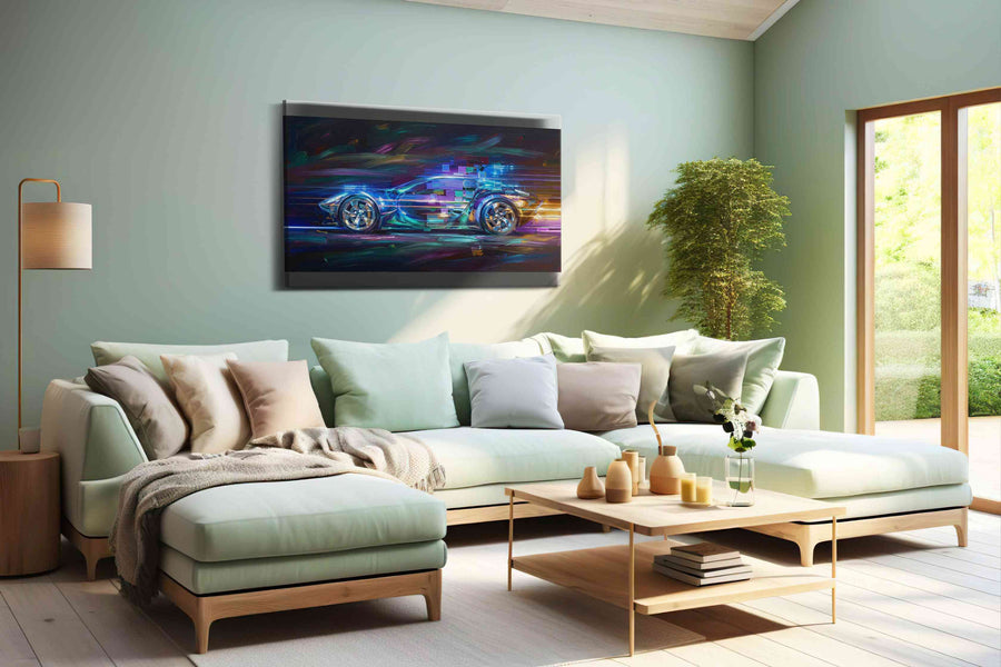 Velocity of Light automobile canvas print, hanging on wall